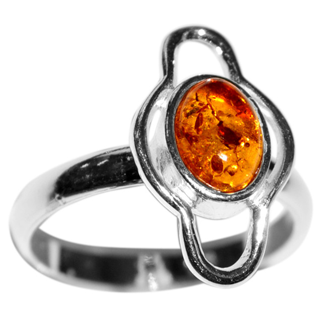 1.95g Authentic Baltic Amber 925 Sterling Silver Ring Jewelry s.6 A7168S6