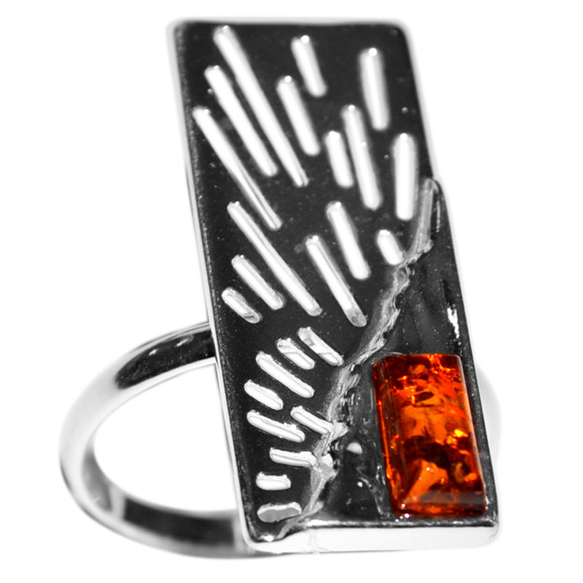 3.9g Authentic Baltic Amber 925 Sterling Silver Ring Jewelry s.5 A7164S5