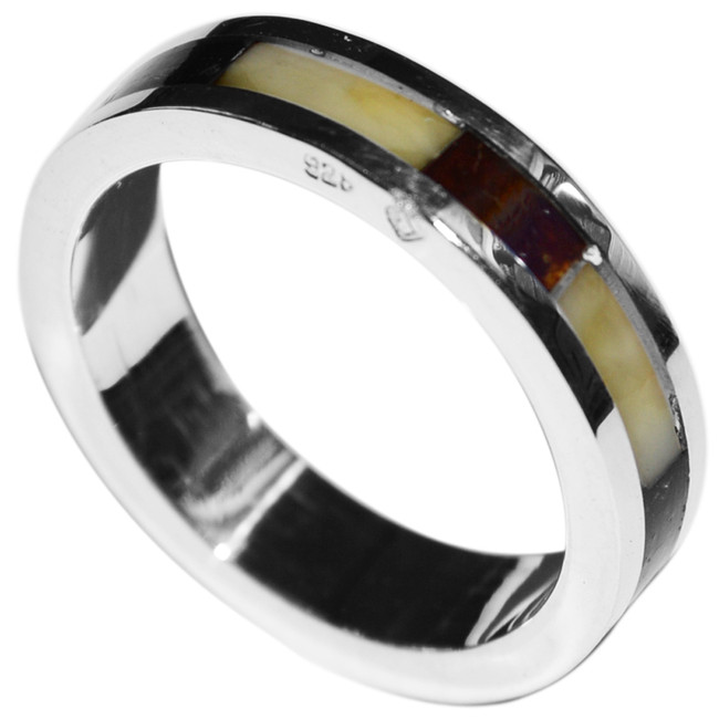 5.43g Egg Yolk Authentic Baltic Amber 925 Sterling Silver Ring Jewelry s.6.5 A9366S65