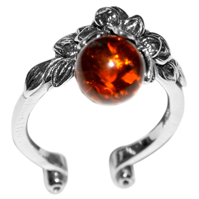 4.89g Authentic Baltic Amber 925 Sterling Silver Ring Jewelry s.6 A7148S6