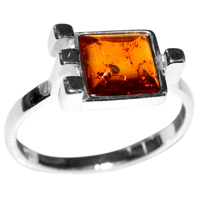 2.8g Authentic Baltic Amber 925 Sterling Silver Ring Jewelry s.7 A7416S7