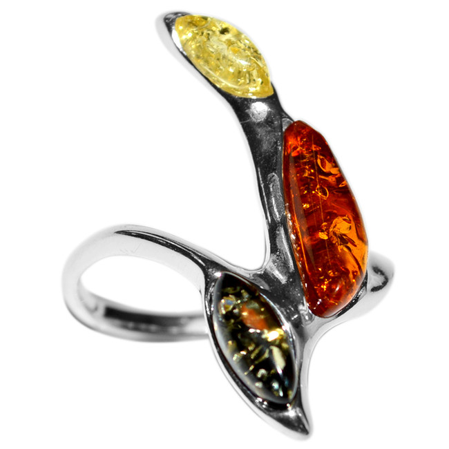 3.7g Authentic Baltic Amber 925 Sterling Silver Ring Jewelry s.5 A7236S5