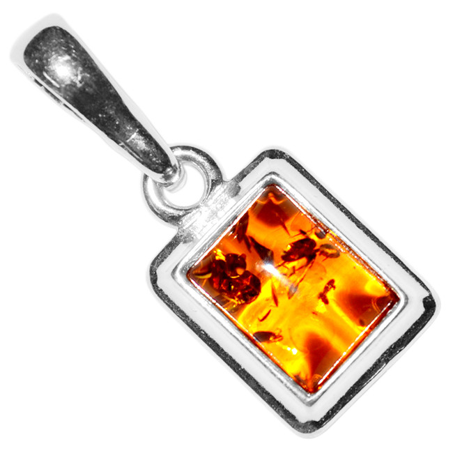 1.36g Authentic Baltic Amber 925 Sterling Silver Pendant Jewelry A1948