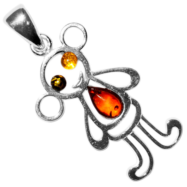 3.42g Authentic Baltic Amber 925 Sterling Silver Pendant Jewelry A659