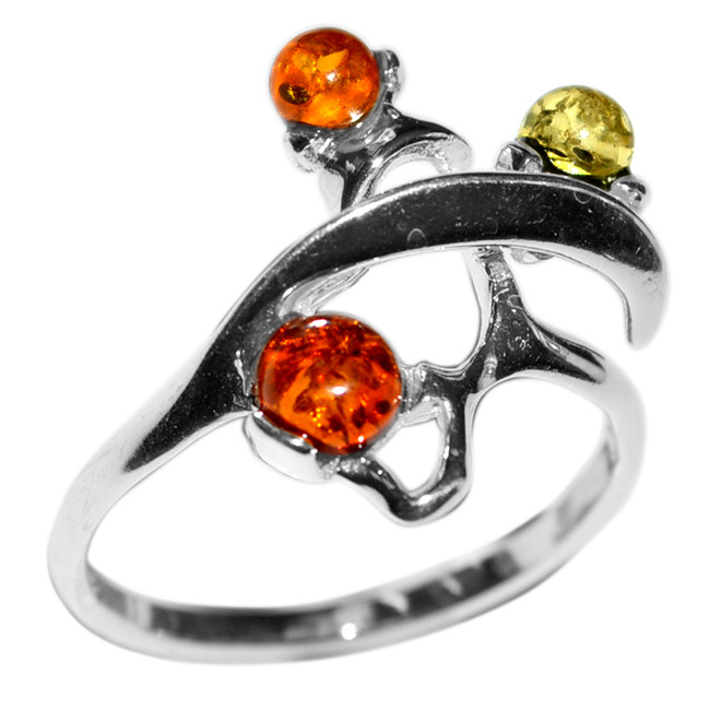 2.6g Authentic Baltic Amber 925 Sterling Silver Ring Jewelry s.8 A7382S8