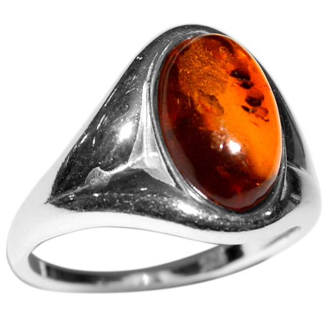 2.74g Authentic Baltic Amber 925 Sterling Silver Ring Jewelry s.5 A7124S5