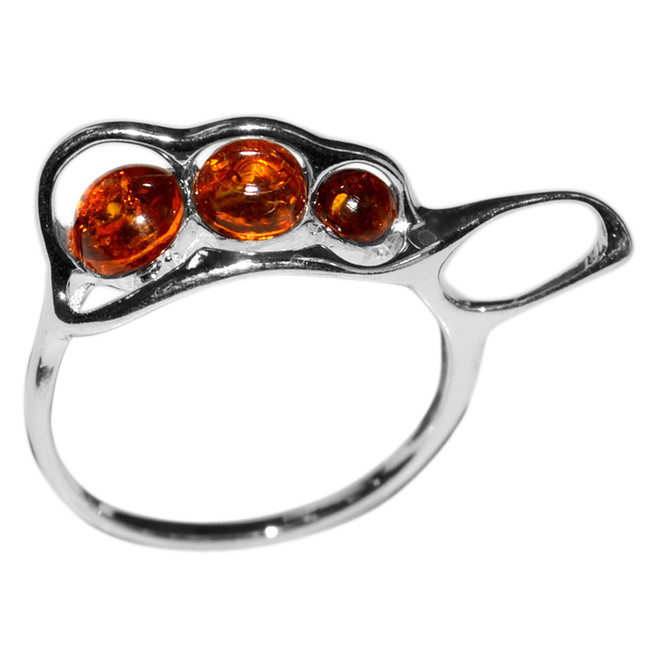 2.3g Authentic Baltic Amber 925 Sterling Silver Ring Jewelry s.6 A7413S6