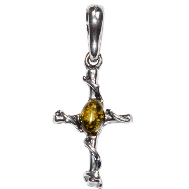 1.4g Authentic Baltic Amber 925 Sterling Silver Pendant Jewelry A653