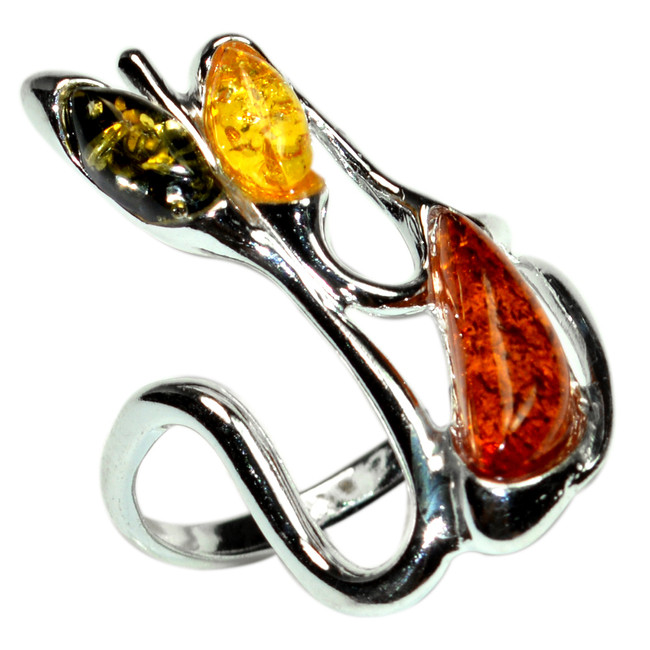 4.4g Authentic Baltic Amber 925 Sterling Silver Ring Jewelry s.9 A7235S9