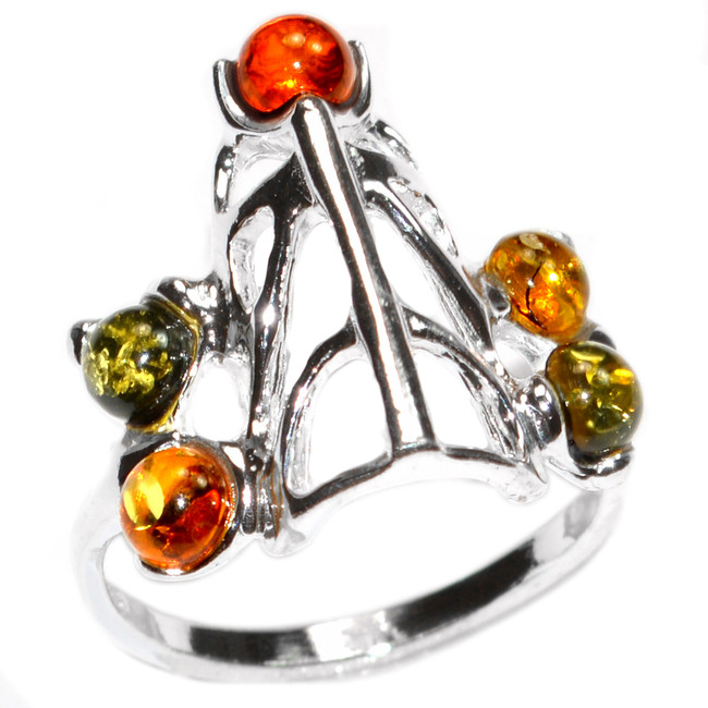 3.0g Authentic Baltic Amber 925 Sterling Silver Ring Jewelry s.7 A7449S7