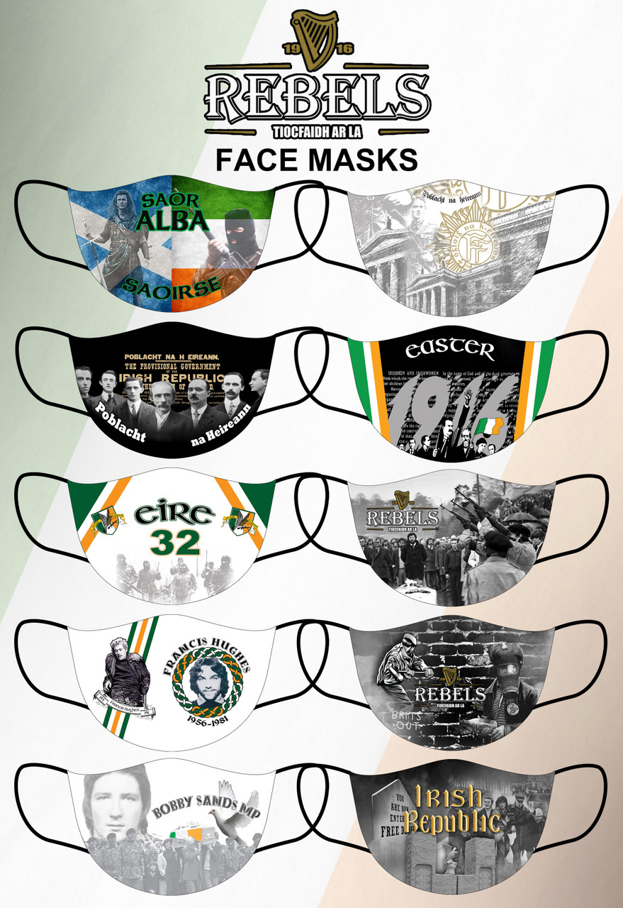 10 MASKS REBELS irish and celtic clothing