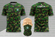 LISBOA camouflage SHIRT + BUFF MASK GREEN# 914