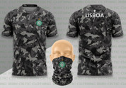 LISBOA camouflage SHIRT + BUFF MASK GRAY # 923