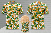 LISBOA camouflage SHIRT + BUFF MASK GREEn AND ORANGE# 918