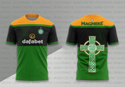 CELTIC SHIRT GREEN Orange AND BLACK  #921