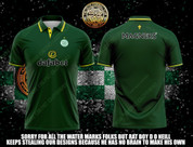 #1665 GREEN POLO YELLOW CUFFS 