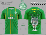 Green shirt Lisboa 67 with yellow line #1876 