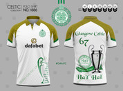 Celtic Lisboa gold white polo #1886