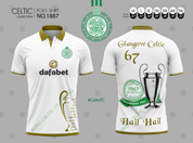 Celtic Lisboa gold  white polo #1887