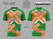 CELTIC CROSS GREEN AND ORANGE #2131
