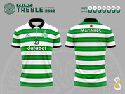 CELTIC ZIP POLO GREEN AND WHITE #2662