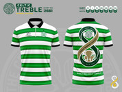 CELTIC ZIP POLO GREEN AND WHITE TREBLE  #2261