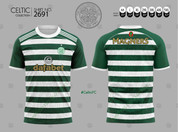 CELTIC GREEN AND WHITE HOOPS  #2691