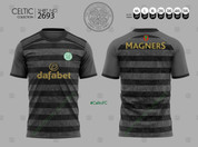 CELTIC BLACK GREY HOOPS #2693
