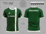 CELTIC GREEN WHITE LINES #2736