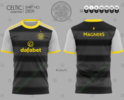 CELTIC BLACK GREY HOOPS #2809