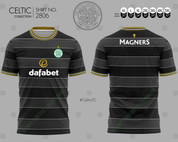 CELTIC BLACK GREY HOOPS #2806