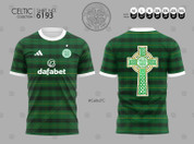 CELTIC WOLFTONES GREEN BLACK CROSS TARTAN  #6194