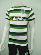 GREEN AND WHITE HOOPS.CHOOSE YOUR OWN BADGES AND SPONSER #114