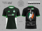 CELTIC BLACK KNEECAP 3 GAELIC  #6259