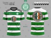   CELTIC WHITE GREEN  HOOPS KNEECAP #6316
