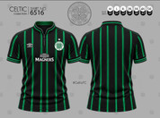 CELTIC GREEN AND BLACK ZIP RETRO    #6516