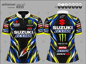 BLACK YELLOW SUZUKI  ZIP  JERSEY   #6555