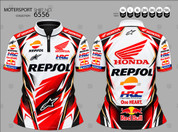 WHITE RED HONDA  ZIP  JERSEY   #6556