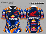  BLUE ORANGE HONDA  ZIP  JERSEY   #6558