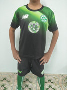 kids black&green kit (free socks colour green only)if you choose free name and no. you will loose your back logo) #145