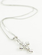 Crystal Clear Rhinestone Cross Necklace