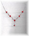 Carmen's Red Roses V Necklace with Rhinestones