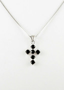 Black Rhinestone Cross Necklace