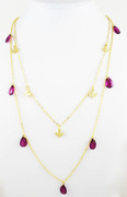 Golden Birds and Purple Accents Necklace
