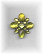 Lime Green Opal Moonlight Flower Brooch Pin