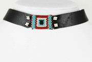The Square Beaded Leather Choker