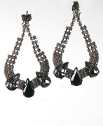 Black Diamond Rhinestone Earrings