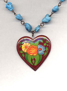 "Heart on Turquoise" Necklace