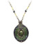 Green Beaded Medallion Necklace