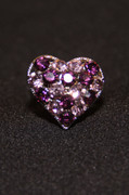 Purple Rhinestone Heart Ring